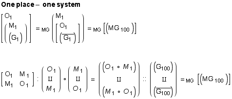 One place - one system [              ]    =  _ MG (              ) = ༺ ...  1                      1            M     O                     1              1 